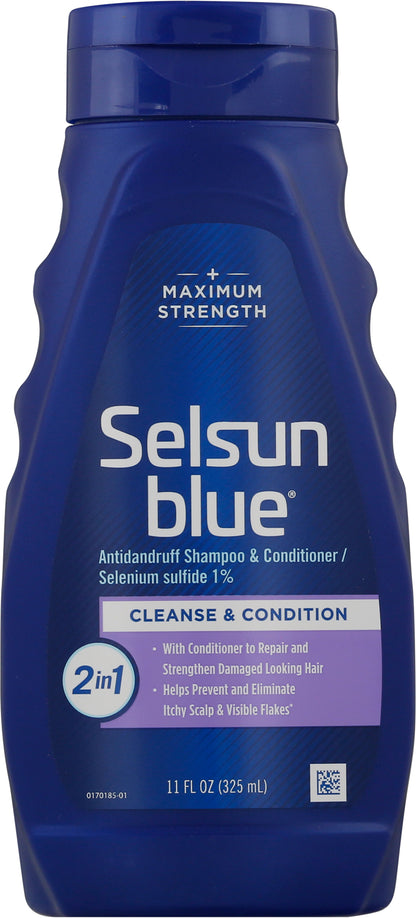 Selsun Blue Maximum Strength Cleanse & Condition Shampoo & Conditioner 11 oz