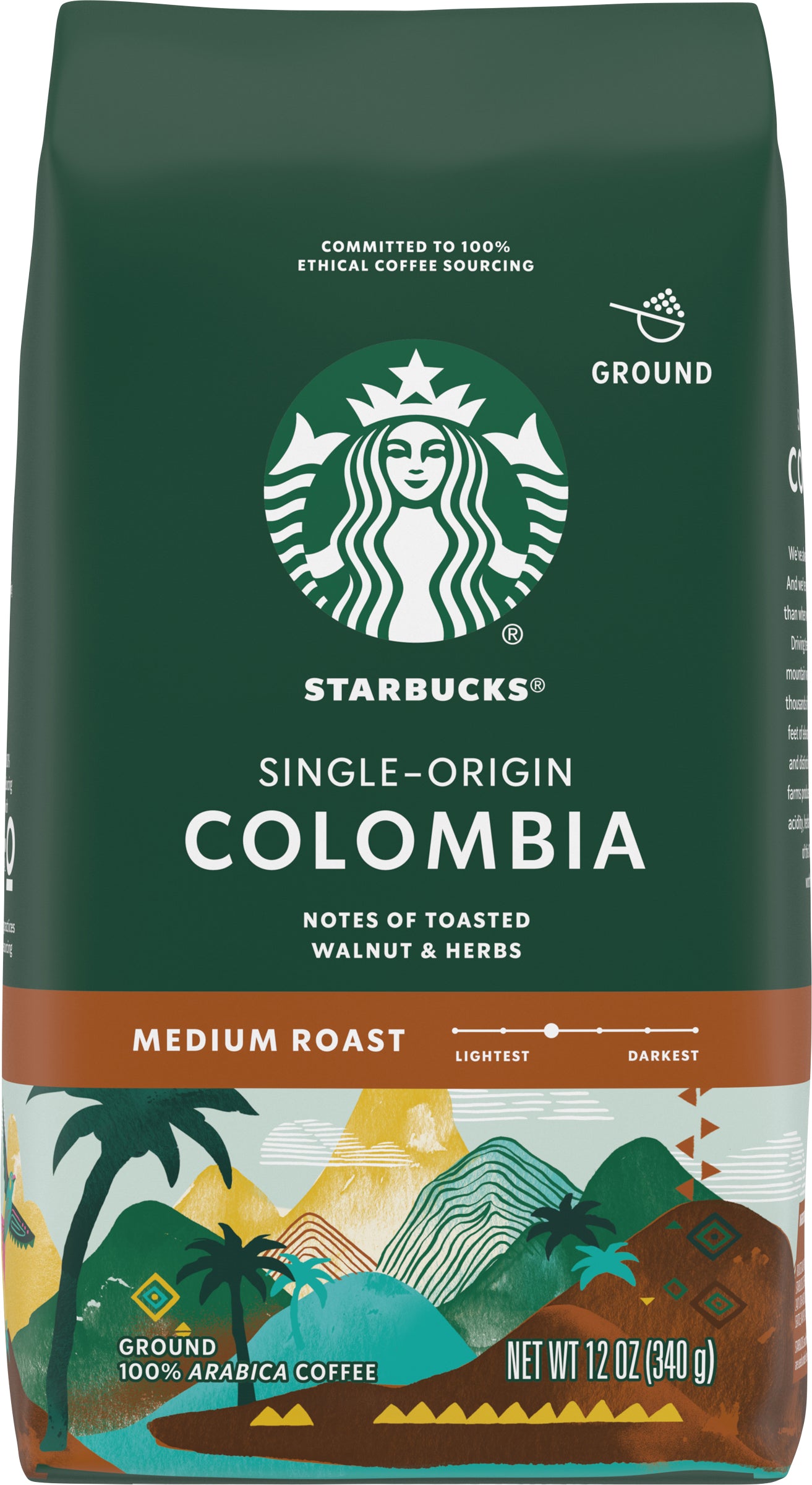 Starbucks Colombia Medium Roast Ground Coffee 12 oz