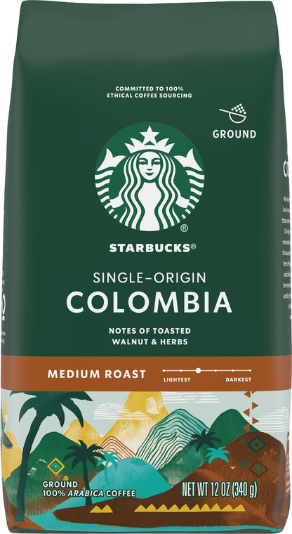 Starbucks Colombia Medium Roast Ground Coffee 12 oz