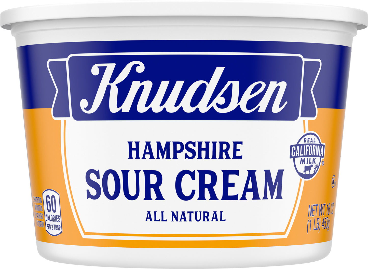 Knudsen Hampshire 100% Natural Sour Cream, 16 oz Tub