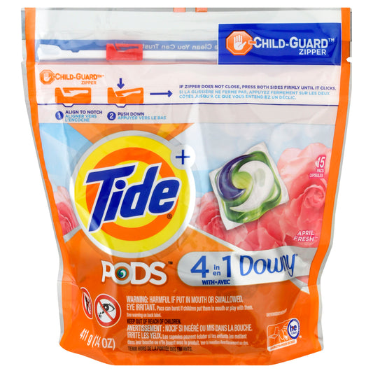 Tide + Pods 4 in 1 with Downy April Fresh Detergent 15 ea