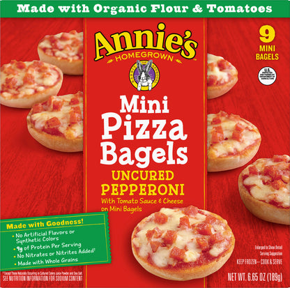 Annie's Mini Uncured Pepperoni Pizza Bagels 9 ea Box