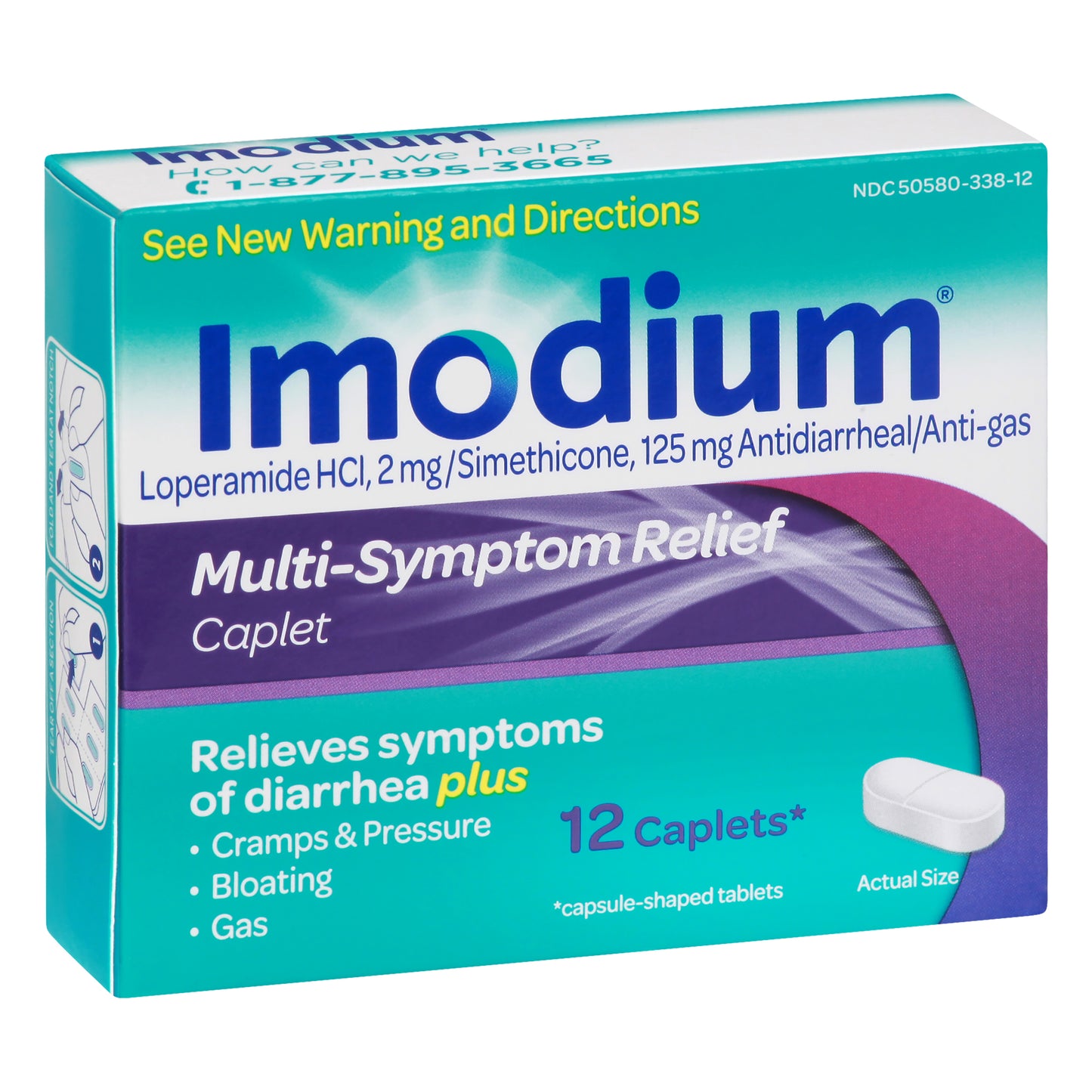 Imodium Caplets Multi-Symptom Relief 12 ea