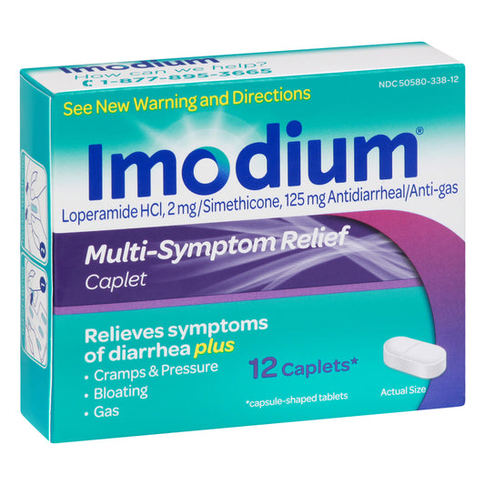Imodium Caplets Multi-Symptom Relief 12 ea