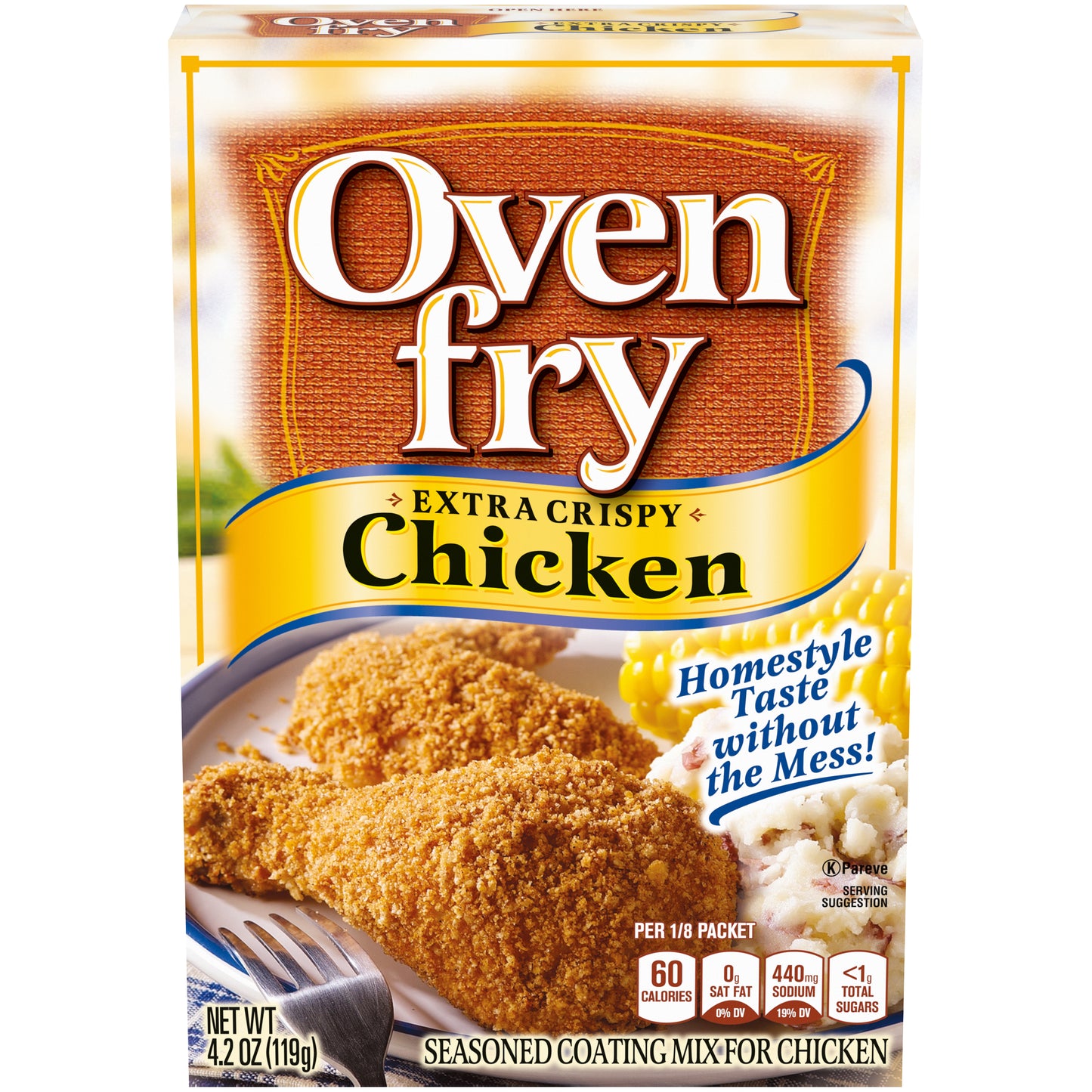 Oven Fry Extra Crispy Seasoned Coating Mix for Chicken 4.2 oz. Box