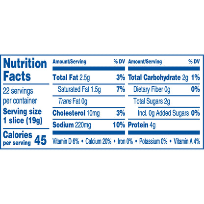 Kraft Singles Cheese Slices, 2% Milk Reduced Fat American Cheese, 22 ct - 14.7 oz Wrapper