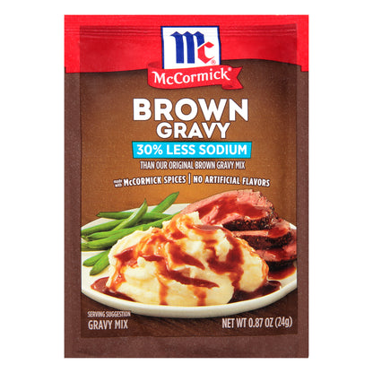 McCormick® 30% Less Sodium Brown Gravy Mix 0.87 oz. Packet