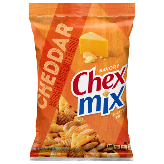 Chex Mix Cheddar Savory Snack Mix, 8.75 oz Snack Bag