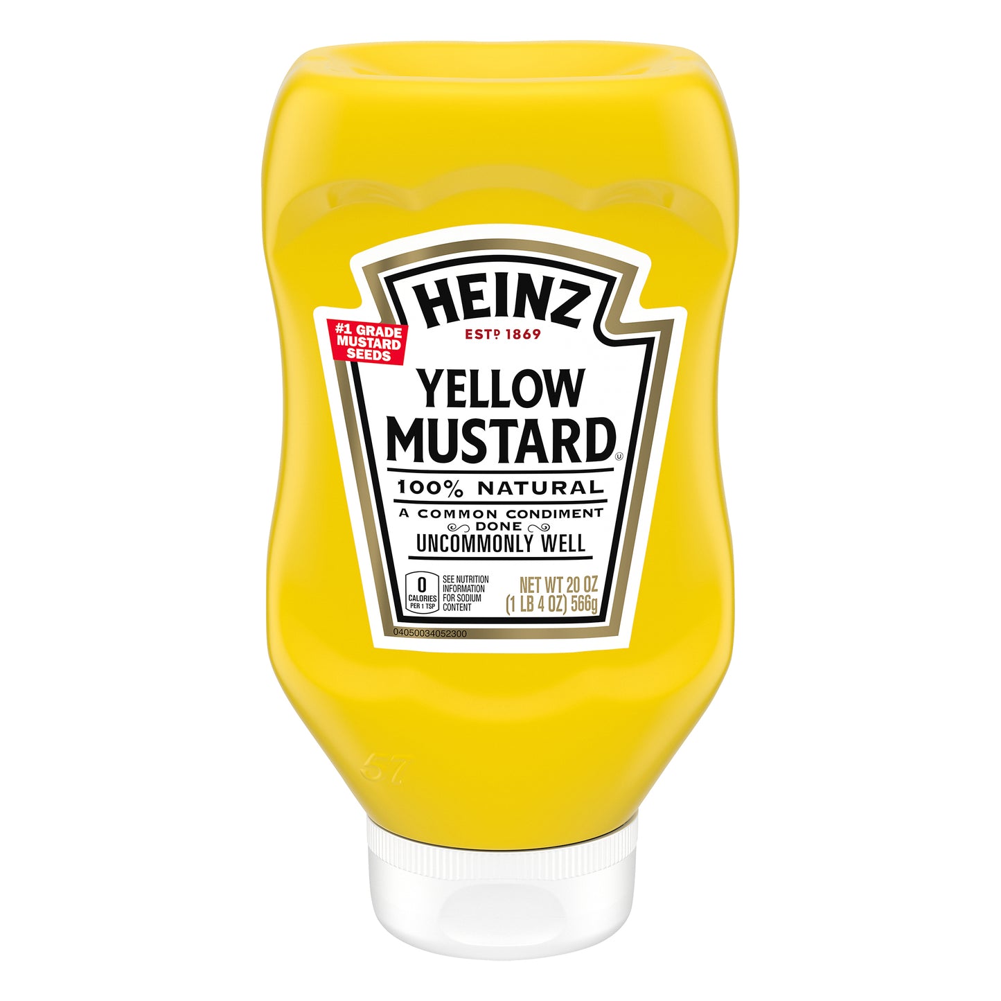 Heinz 100% Natural Yellow Mustard, 20 oz Bottle