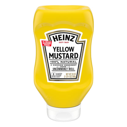 Heinz 100% Natural Yellow Mustard, 20 oz Bottle