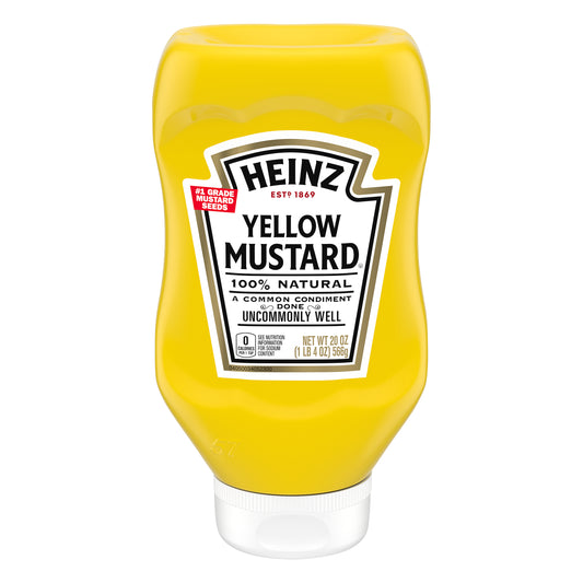 Heinz 100% Natural Yellow Mustard, 20 oz Bottle