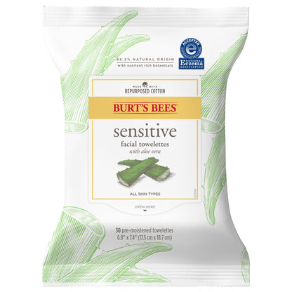 Burt's Bees Sensitive Facial Towelettes 30 ea