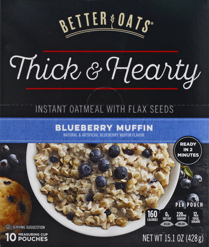Better Oats Thick & Hearty Blueberry Muffin Oatmeal 10 oz