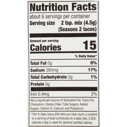 McCormick® Hot Taco Seasoning Mix 1 oz. Packet