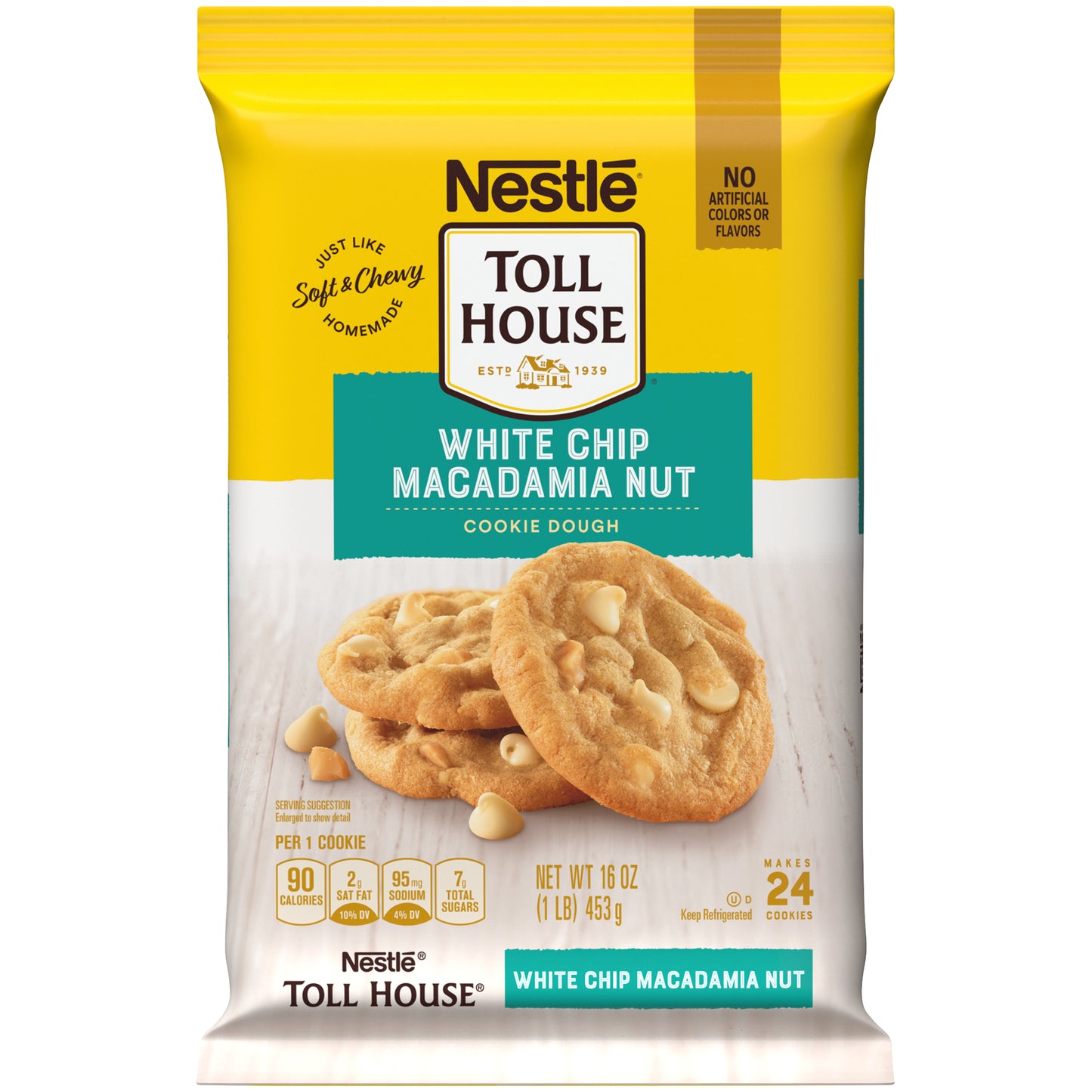 NESTLE TOLL HOUSE White Chip Macadamia Nut Cookie Dough 16 oz. Pack