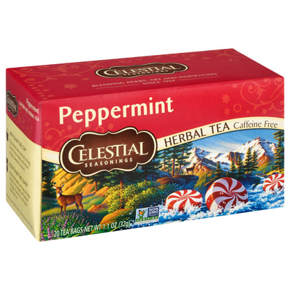 Celestial Seasonings Tea Bags Caffeine Free Peppermint Herbal Tea 20 ea