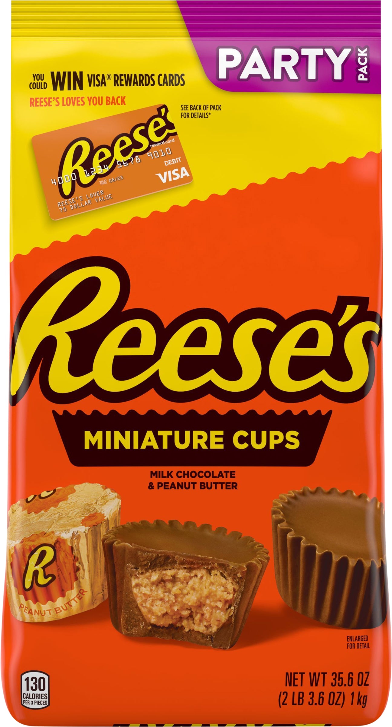 REESE'S Miniatures Milk Chocolate Peanut Butter Cups Candy, Easter, 35.6 oz, Bulk Party Bag