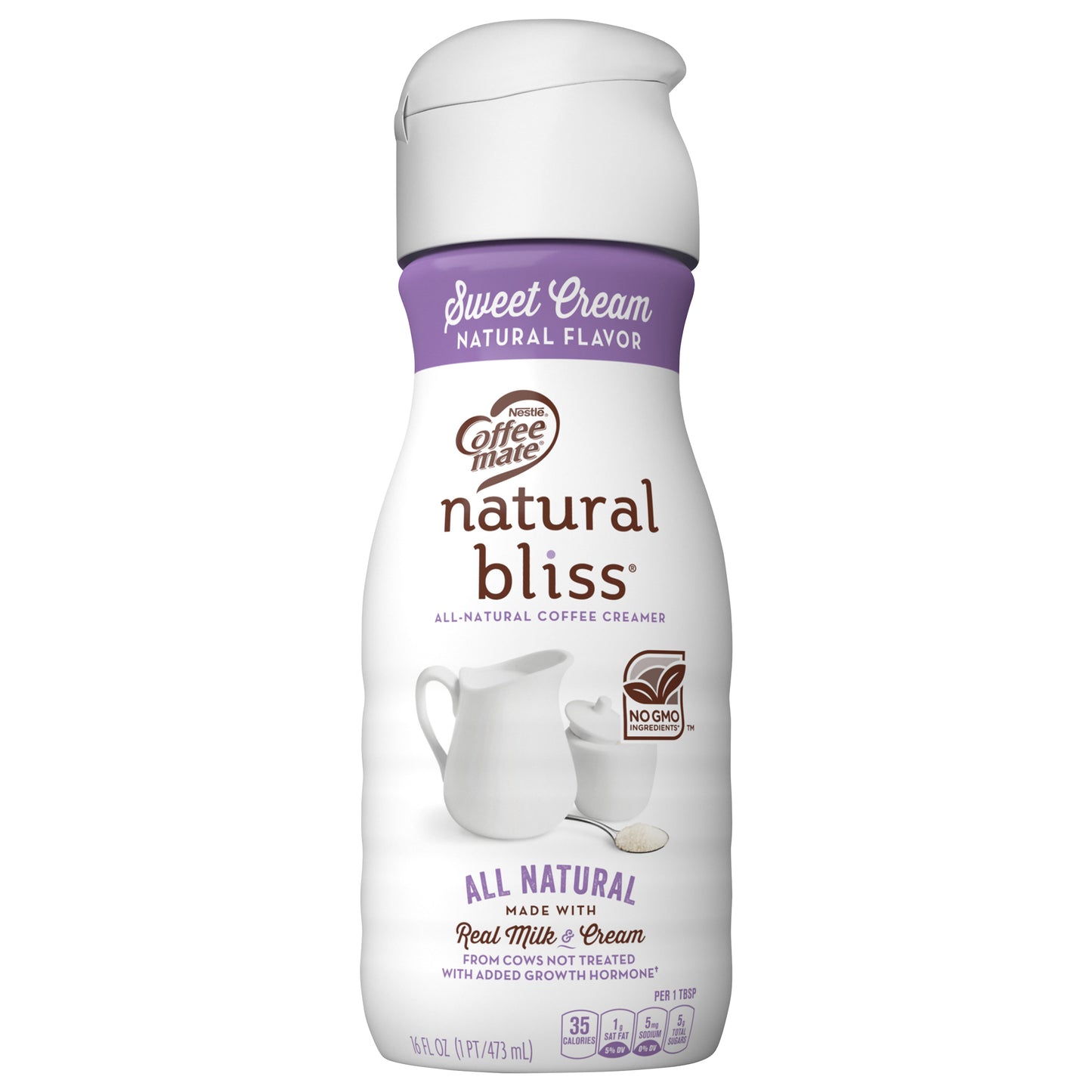 COFFEE MATE NATURAL BLISS Sweet Cream All-Natural Liquid Coffee Creamer, 16 fl. oz. Bottle | Dairy C