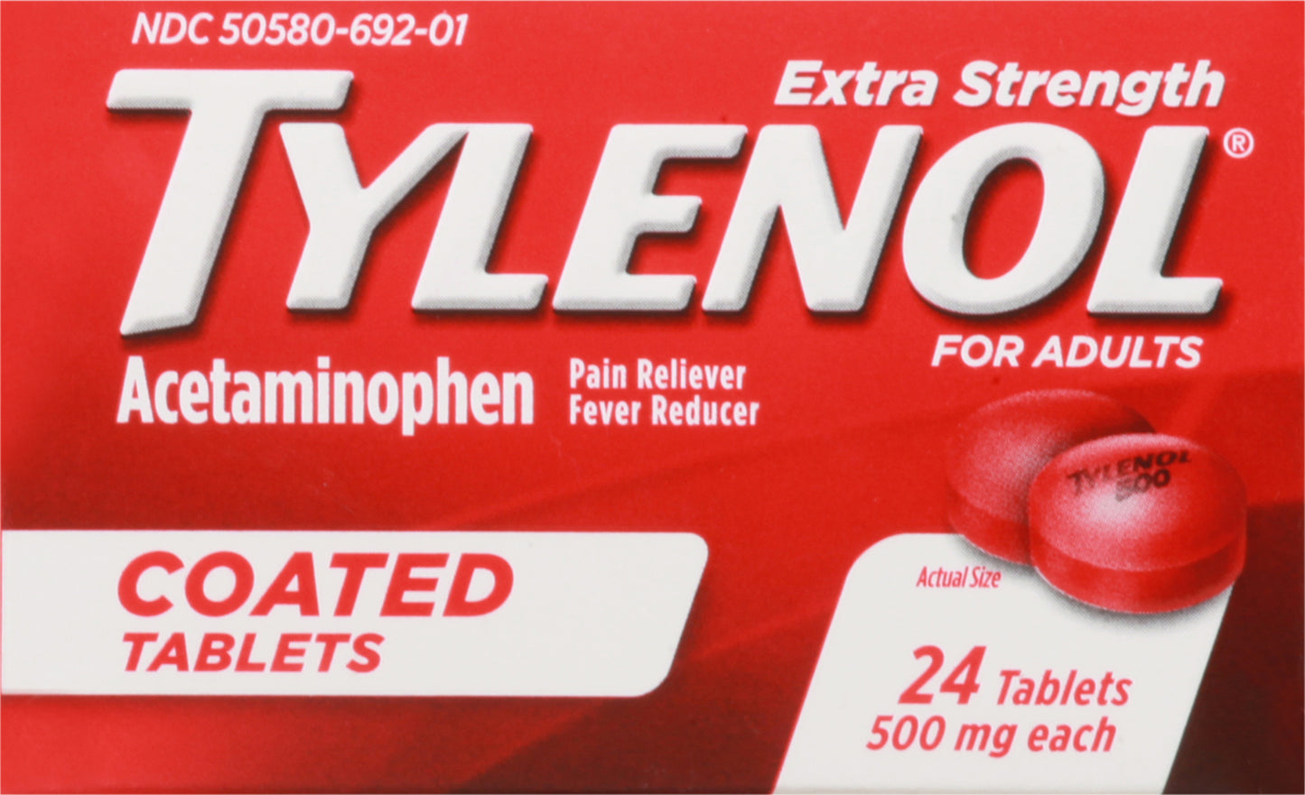 Tylenol Extra Strength Tablets 500 mg Acetaminophen 24 ea