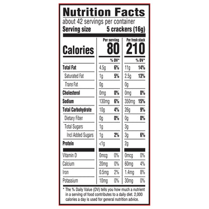 PARENT - MONDELEZ GLOBAL LLC (SNACKS US) Ritz Crackers Fresh Stacks Party Size Carton 581267 BE Upda