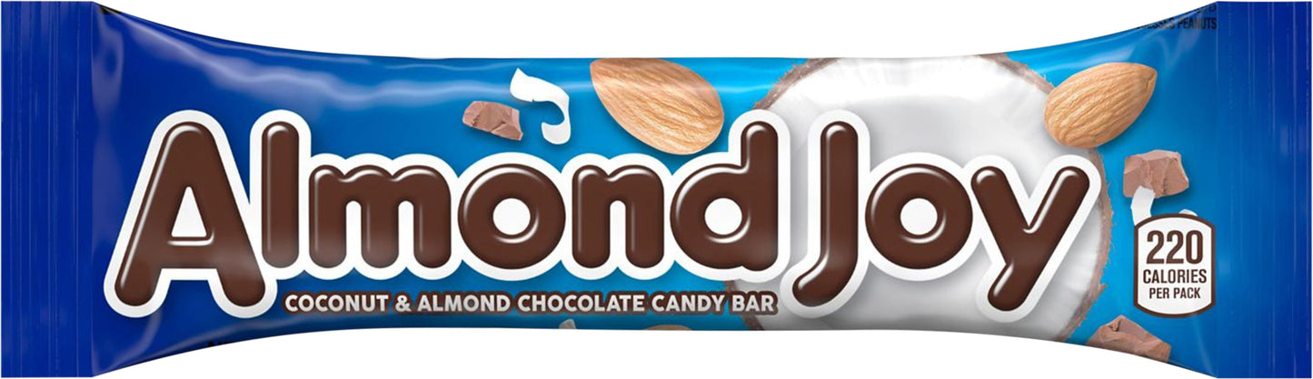 ALMOND JOY Coconut and Almond Chocolate Candy, Gluten Free, 1.61 oz, Bar