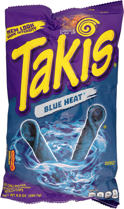 Takis Blue Heat Hot Chili Pepper Tortilla Chips 9.9 oz