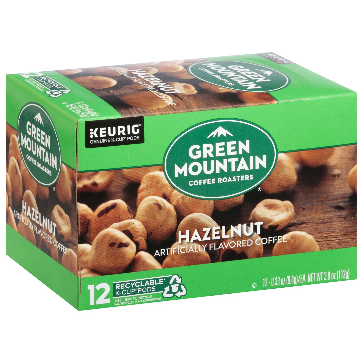 Green Mountain Coffee K-Cup Pods Hazelnut Coffee 12 - 0.33 oz ea