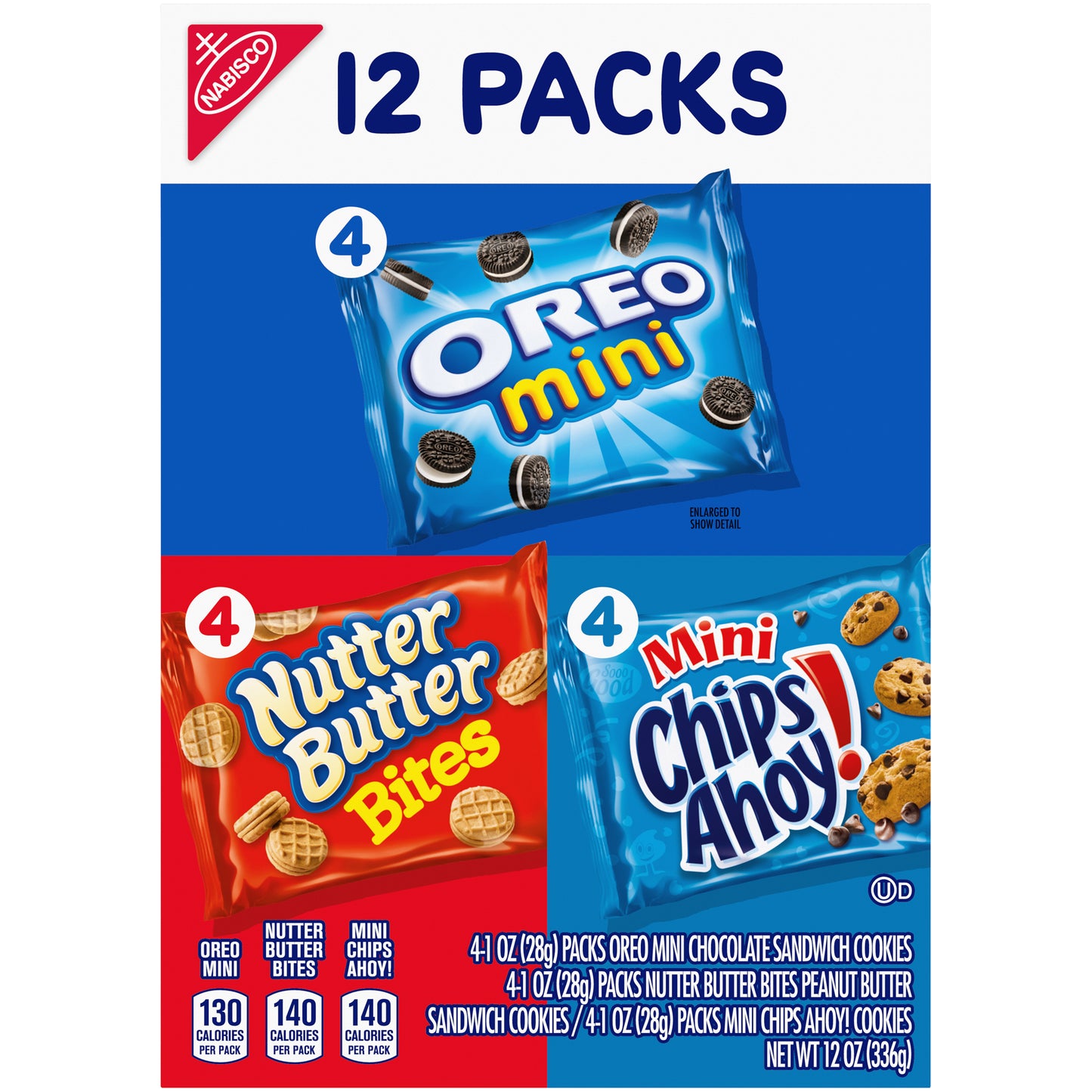 Nabisco Oreo Mini, Nutter Butter Bites & Mini Chips Ahoy! Cookies Variety Pack 12-1 oz. Packs