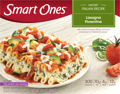 Smart Ones Lasagna Florentine, Frozen Meal, 10.5 oz Box