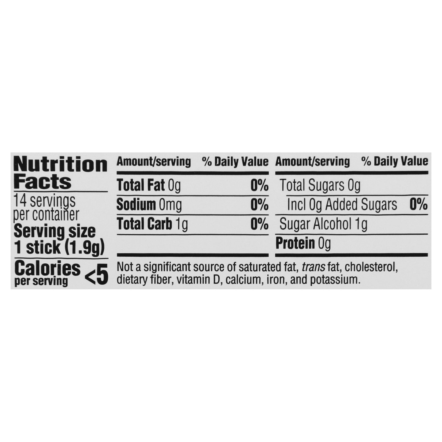 Trident Sugarfree Bubble Gum Gum 14 ea