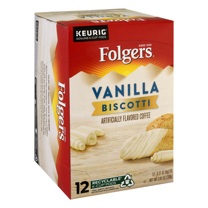 Folgers K-Cup Pods Vanilla Biscotti Coffee 12 ea