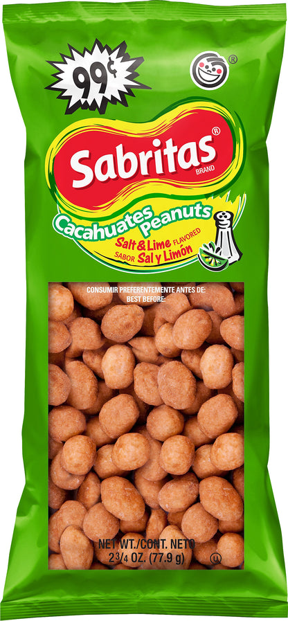 Sabritas Salt & Lime Flavored Cacahuates Peanuts 2.75 oz