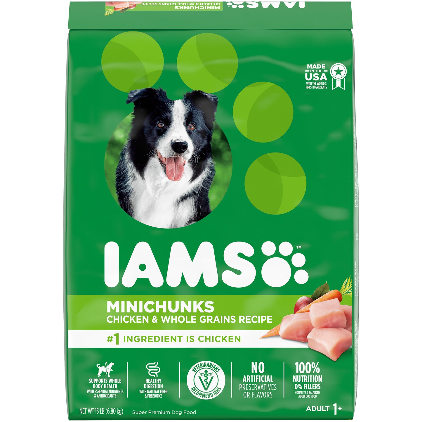 IAMS™ Minichunks Chicken & Whole Grains Recipe Adult Super Premium Dog Food 15 lb. Bag