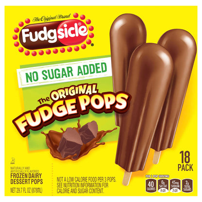 Fudgsicle 18 Pack The Original Fudge Pops No Sugar Added