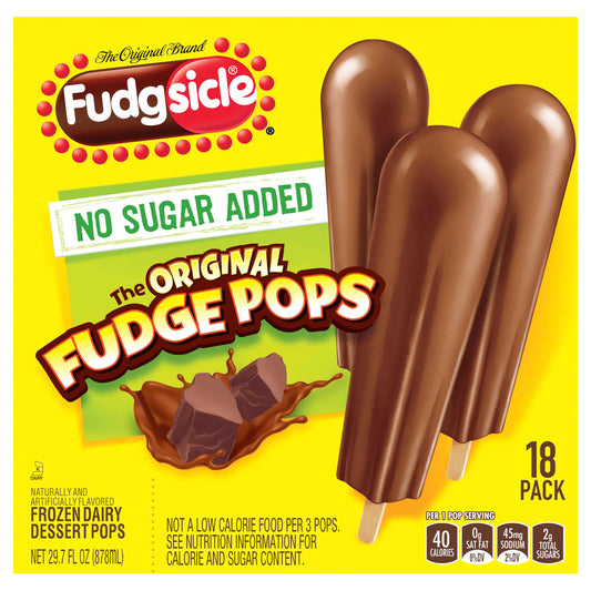 Fudgsicle 18 Pack The Original Fudge Pops No Sugar Added