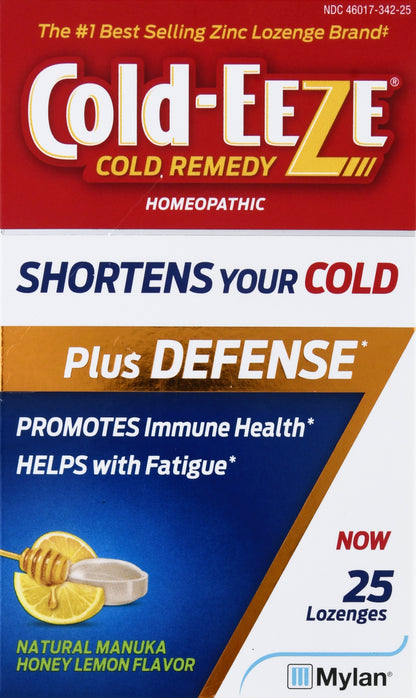 Cold Eeze Lozenges Natural Manuka Honey Lemon Flavor Cold Remedy 25 ea
