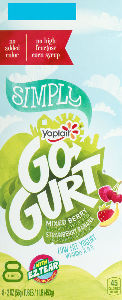 Yoplait Go Gurt Lowfat Mixed Berry Yogurt 8 ea