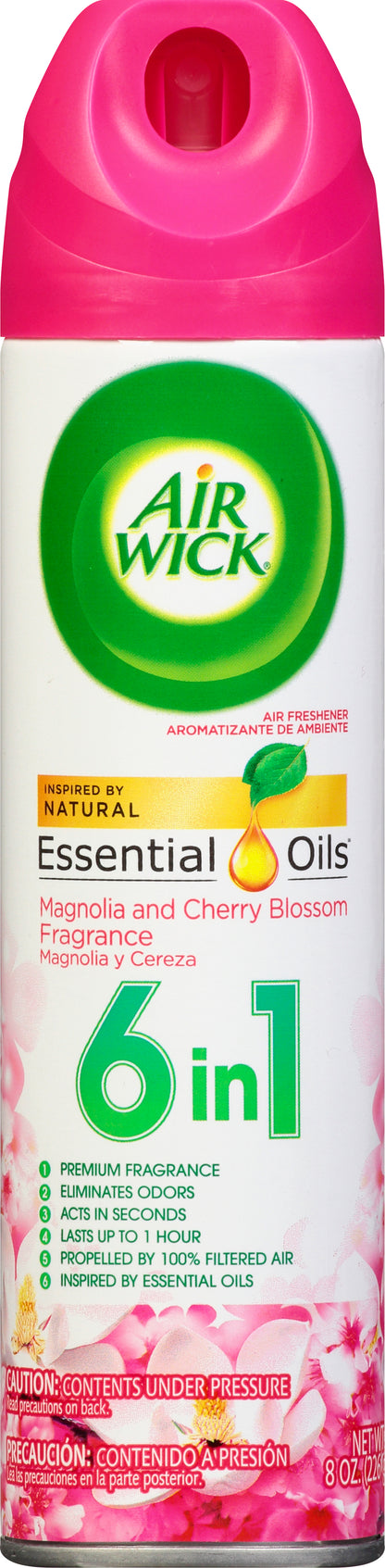 Air Wick Essential Oils 6 in 1 Magnolia and Cherry Blossom Fragrance Air Freshener 8 oz