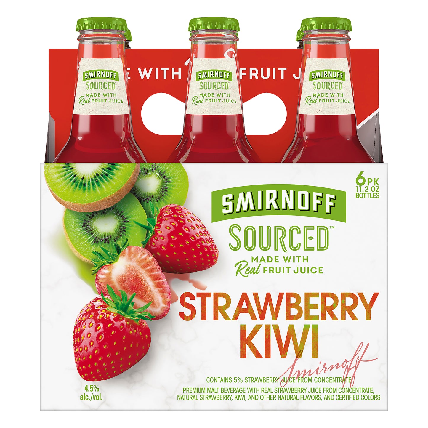 Smirnoff Sourced Strawberry Kiwi Beer 6 ea