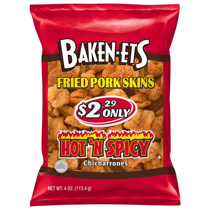 Baken-Ets Chicharrones Hot ’n Spicy Fried Pork Skins 4 oz