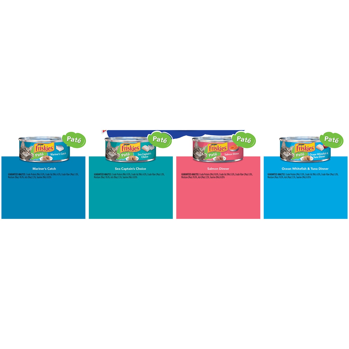 Purina Friskies Pate Wet Cat Food Variety Pack, Seafood Favorites - (32) 5.5 oz. Cans