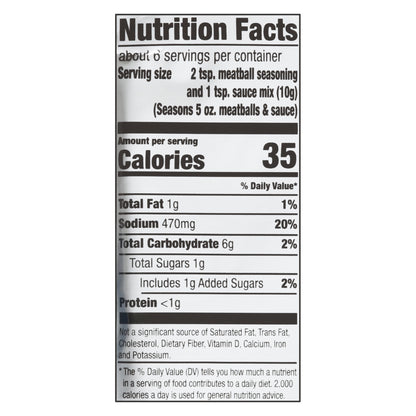 McCormick Swedish Meatballs Seasoning & Sauce Mixes 2.11 oz