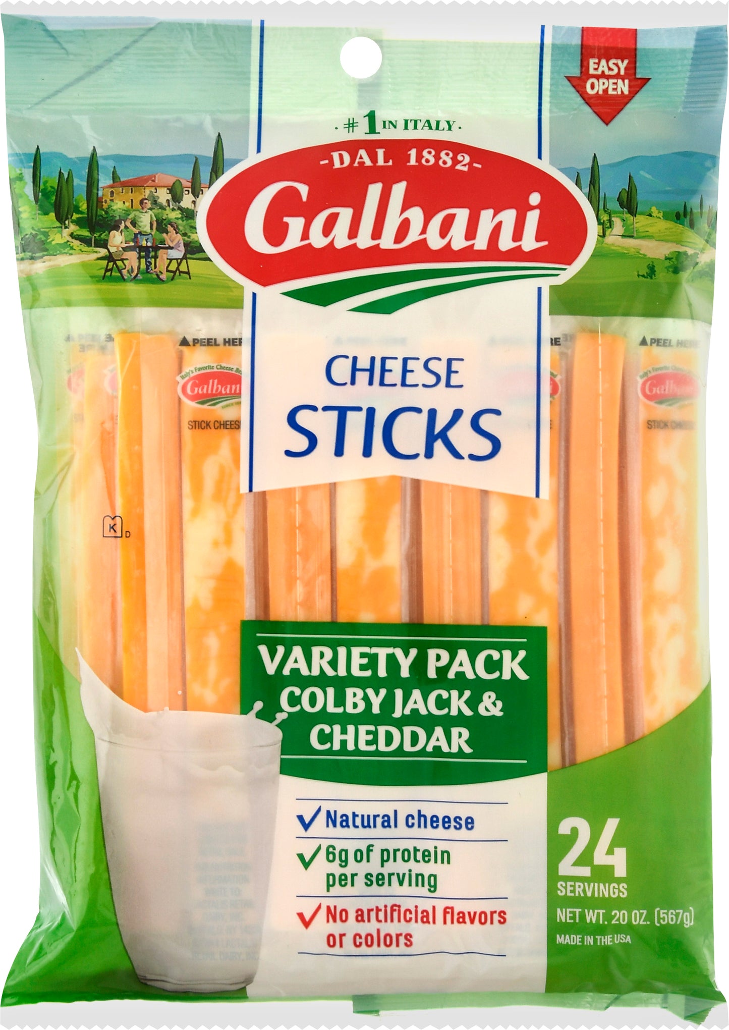 Galbani Variety Pack Colby Jack & Cheddar Cheese Sticks 24 ea