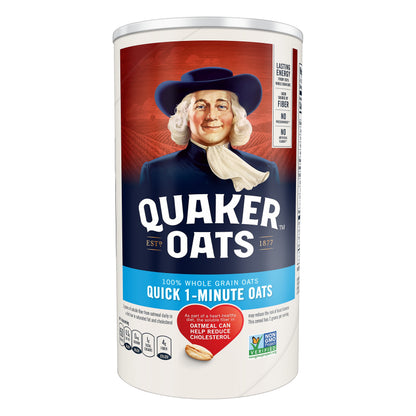 Quaker Oats Quick 1-Minute 100% Whole Grain Oats 18 oz
