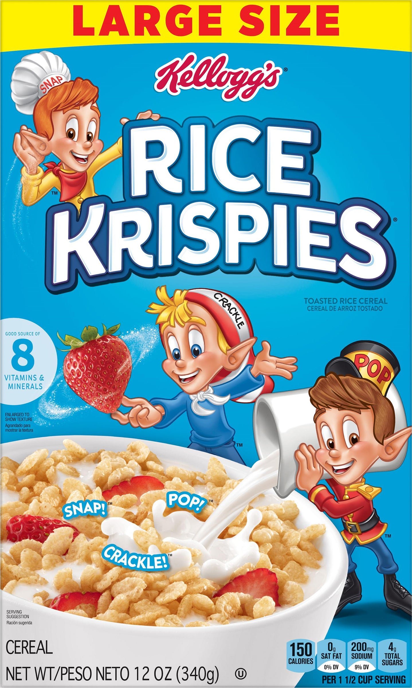 Rice Krispies Large Size Toasted Rice Cereal 12 oz