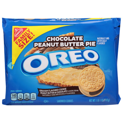 Oreo Chocolate Peanut Butter Pie Sandwich Cookies 17 oz