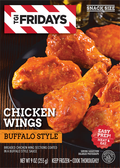 TGI Fridays Frozen Appetizers Buffalo Style Chicken Wings, 9 oz. Box