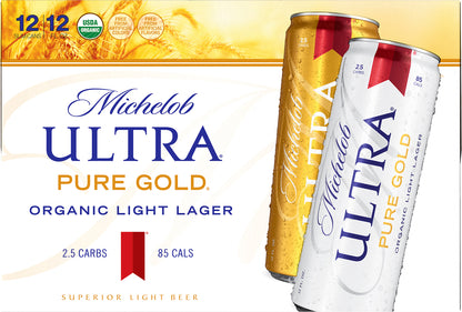 Michelob Ultra Pure Gold Organic Light Lager Beer 12 ea
