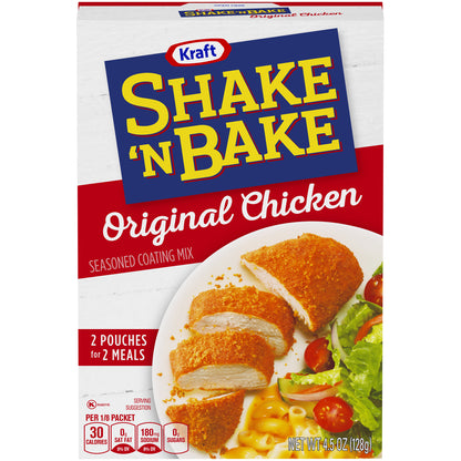Kraft Shake 'N Bake Original Chicken Seasoned Coating Mix, 2 ct - Pouches, 4.5 oz Box