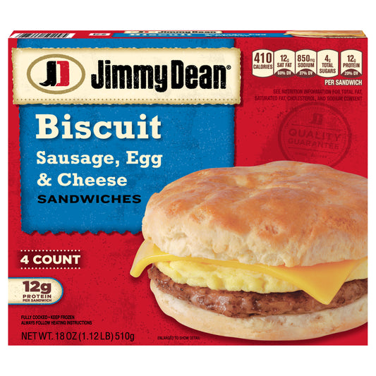 Jimmy Dean Sausage, Egg & Cheese Biscuit Sandwiches 4 ea